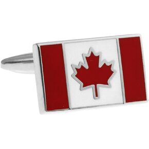 MRCUFF Canada Flag Pair of Cufflinks in a Presentation Gift Box & Polishing Cloth