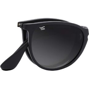 Foldies Polarized Folding Sunglasses – Scratch Resistant Lens Coating – Collapsible Frame – Premium Leather Case – Milanos