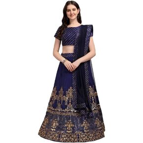 STELLACOUTURE indian ready to wear silk flared bridal lehenga choli for women with stitched blouse and dupatta (8169-U)