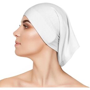 الحجاب النساء الحجاب النساء الحجاب النساء القطن الحجاب مرونة القطن ماصة للعرق Underscarf الحجاب أنبوب قبعة صغيرة مترهل النساء الحجاب Underscarf مناسبة لجميع أنواع الرأس، أبيض in Kuwait