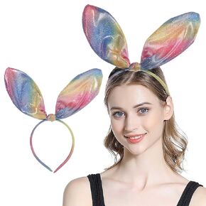 Bunny Ears White Rabbit Ears Furry Bunny Ears Headbands Cosplay Accessories Party Costume Hair Accessories for Women and Girls(A-Classic)