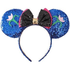 LEEMASING Sparkled Mouse Deluxe Ears headband Sequin for Boys Girls Women Cosplay Costume Party Birthday Christmas