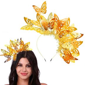 Barode Butterfly Headband Sequins Hairband Cosplay Crown and Tiaras Monarch Costume Tea Party Fascinators Headpiece for Women