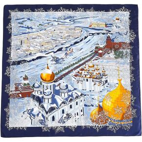 100% Mulberry Silk Scarf 35" Printed Large Square Silk Hair Head Wrap Scarf With Gift Box Package