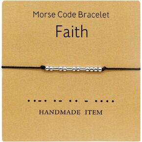 USEEDOVIA Morse Code Bracelets for Women, Handmade Inspirational Beads Bracelets Friendship Birthday Christmas Gifts Jewelry for Her Friend Daughter Sister Lover Family