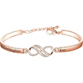 FEELMEM Best Godmother Ever Infinity Bracelet Religious Jewelry Baptism Christening Gift for Godmothers