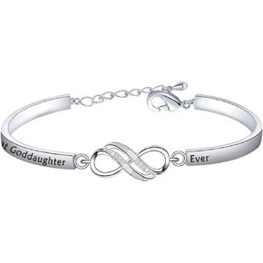 FEELMEM Best Godmother Ever Infinity Bracelet Religious Jewelry Baptism Christening Gift for Godmothers