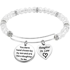 FEELMEM Daughter-in-Law Bracelet You Were Hand Chosen By My Son And Are Like A Daughter To Me Bangle Bracelet Gift for Daughter In Law …