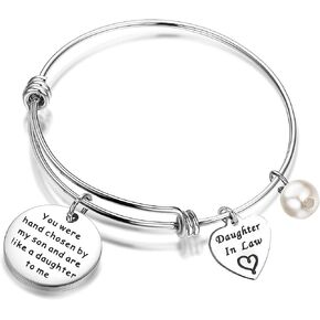 FEELMEM Daughter-in-Law Bracelet You Were Hand Chosen By My Son And Are Like A Daughter To Me Bangle Bracelet Gift for Daughter In Law …