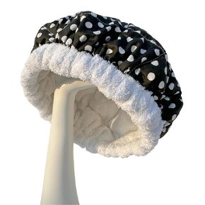 AKISS Flaxseed Deep Conditioning Heat Cap Portable Microwave Hot Bonnet Therapy Hair care Cap For Women (Fushcia/Flowers, Large)