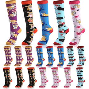 Panitay 15 Pairs Corgi Crew Socks Corgi Gift for Women Girls Christmas Corgi Gifts for Dog Lover Funny Novelty Cotton Socks