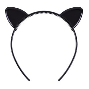 Bonnie Z. Leonardo Glossy Cat Ears Simple Comfortable Plastic Cat Ears Headband Black