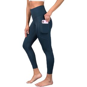 90 Degree By Reflex سروال كاحل عالي الخصر ومطاط مع جيب جانبي - Tucson Teal - Medium in Kuwait