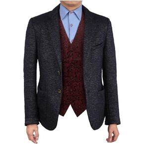 Men's Fashion Series Style Patterns Microfiber Black-Back Dress Tuxedo Vest