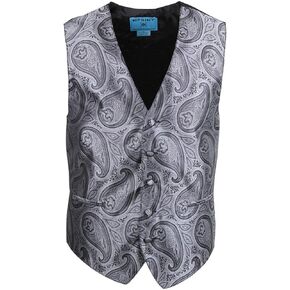 Men's Fashion Series Style Patterns Microfiber Black-Back Dress Tuxedo Vest
