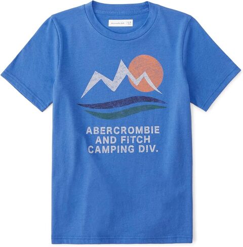 تي شيرت بشعار الجرافيك بأكمام قصيرة للأولاد من Abercrombie & Fitch (الأطفال الصغار/الأطفال الكبار) أزرق قصر 17-18 (الطفل الكبير) in Kuwait
