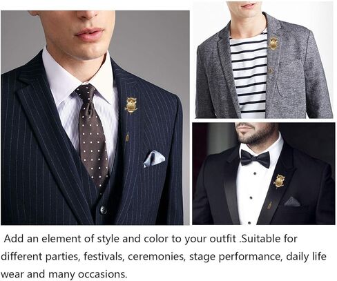 صني هوم دبوس بروش على شكل بومة ذهبية على شكل زهرة للبدلة للرجال in Kuwait