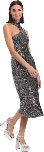 Donna Morgan Women's Asymmetric Bodice Cutout Velvet Sequin Part Cocktail Dress in Saudi Arabia