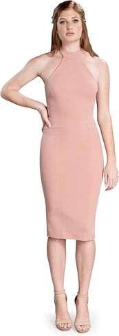 Dress the Population Women's Eden High Neck Halter Bodycon Midi Dress in Saudi Arabia