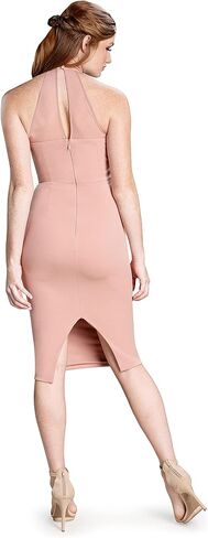 Dress the Population Women's Eden High Neck Halter Bodycon Midi Dress in Saudi Arabia