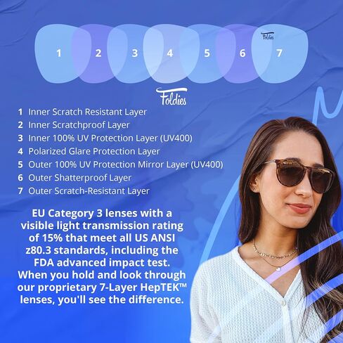 Foldies Polarized Folding Sunglasses – Scratch Resistant Lens Coating – Collapsible Frame – Premium Leather Case – Milanos in Saudi Arabia