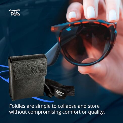 Foldies Polarized Folding Sunglasses – Scratch Resistant Lens Coating – Collapsible Frame – Premium Leather Case – Milanos in Saudi Arabia