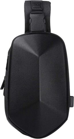 Anti-theft Polyhedral sling chest bag Waterproof Cross Body Backpack Lightweight Casual Daypack Cycling Shoulder Bag with USB Port for Men and Women-Black in Saudi Arabia