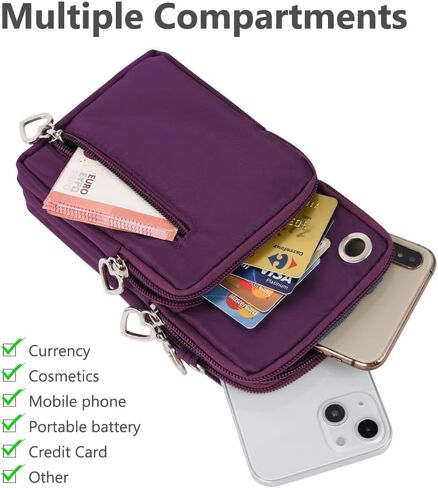 Small Crossbody Wallet Phone Bag, Nylon Cell Phone Purse, Travel Crossbody Bag Cell Phone Shoulder Bag Arm Bag Wallet Purse in Saudi Arabia