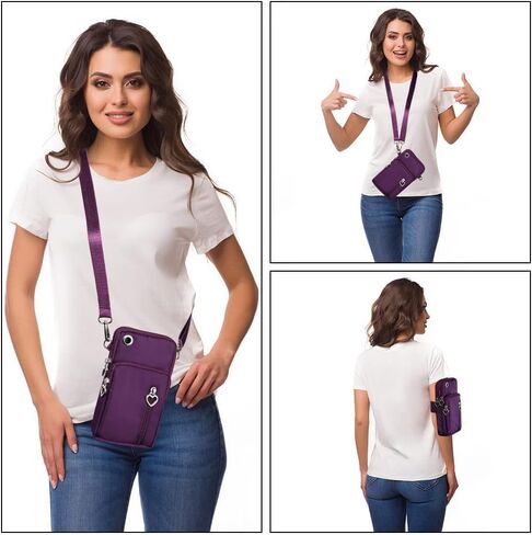 Small Crossbody Wallet Phone Bag, Nylon Cell Phone Purse, Travel Crossbody Bag Cell Phone Shoulder Bag Arm Bag Wallet Purse in Saudi Arabia