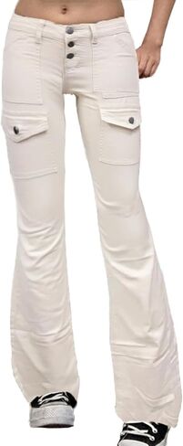 بنطال واسع الارتفاع للنساء كاجوال Y2K منقوش على شكل جرس من الأسفل in Kuwait