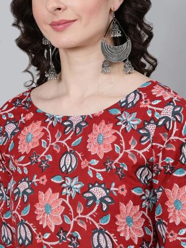 سيريل سروال كورتا اناركالي مطبوع رقمي للنساء من بولي رايون مع مجموعة وشاح in Kuwait