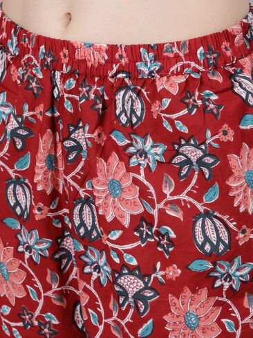 سيريل سروال كورتا اناركالي مطبوع رقمي للنساء من بولي رايون مع مجموعة وشاح in Kuwait