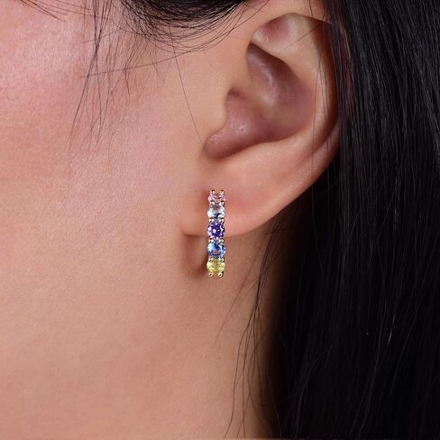 Evabelle Gold Hoop Earrings for Women 14K Real Gold Plated Huggie Hoop Earring Diamond Cut Cubic Zirconia Cuff Earrings Cartilage Hoop Earring Huggie Stud for Men Girl Teen Sterling Silver Post Hypoallergenic Valentine's Mother's Day Earrings Jewelry Gift in Saudi Arabia