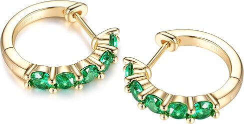 Evabelle Gold Hoop Earrings for Women 14K Real Gold Plated Huggie Hoop Earring Diamond Cut Cubic Zirconia Cuff Earrings Cartilage Hoop Earring Huggie Stud for Men Girl Teen Sterling Silver Post Hypoallergenic Valentine's Mother's Day Earrings Jewelry Gift in Saudi Arabia