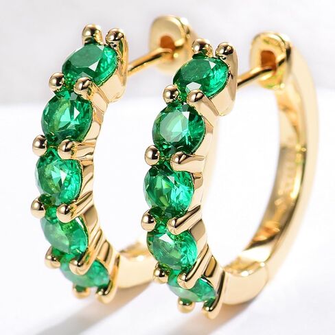 Evabelle Gold Hoop Earrings for Women 14K Real Gold Plated Huggie Hoop Earring Diamond Cut Cubic Zirconia Cuff Earrings Cartilage Hoop Earring Huggie Stud for Men Girl Teen Sterling Silver Post Hypoallergenic Valentine's Mother's Day Earrings Jewelry Gift in Saudi Arabia