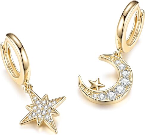 Evabelle Gold Hoop Earrings for Women 14K Real Gold Plated Huggie Hoop Earring Diamond Cut Cubic Zirconia Cuff Earrings Cartilage Hoop Earring Huggie Stud for Men Girl Teen Sterling Silver Post Hypoallergenic Valentine's Mother's Day Earrings Jewelry Gift in Saudi Arabia