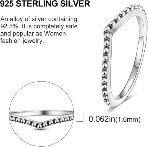 NARMO 925 خواتم الفضة الاسترليني للنساء خواتم زركونيا مكعب خمر خاتم القلب تكويم خواتم بسيطة للفتيات بيان خواتم للنساء حجم 6-8 in Kuwait