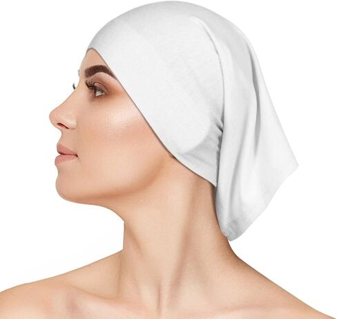 الحجاب النساء الحجاب النساء الحجاب النساء القطن الحجاب مرونة القطن ماصة للعرق Underscarf الحجاب أنبوب قبعة صغيرة مترهل النساء الحجاب Underscarf مناسبة لجميع أنواع الرأس، أبيض in Kuwait