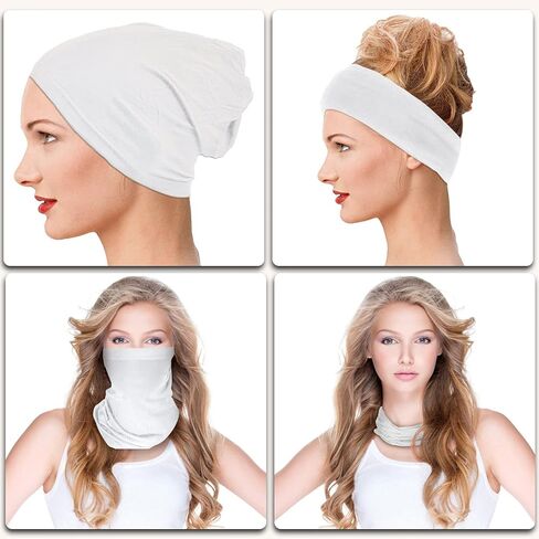 الحجاب النساء الحجاب النساء الحجاب النساء القطن الحجاب مرونة القطن ماصة للعرق Underscarf الحجاب أنبوب قبعة صغيرة مترهل النساء الحجاب Underscarf مناسبة لجميع أنواع الرأس، أبيض in Kuwait