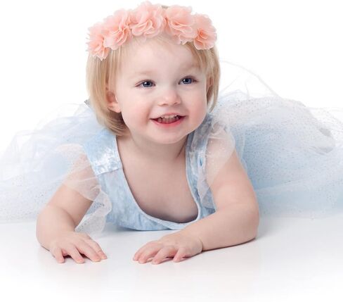 Yolev 2Pcs Baby infant headbands Chiffon Flower Headbands，Flower Crown Baby Headbands Hair Accessories for Newborn Infant Toddlers Kids Newborn Floral Birthday Headbands in Saudi Arabia