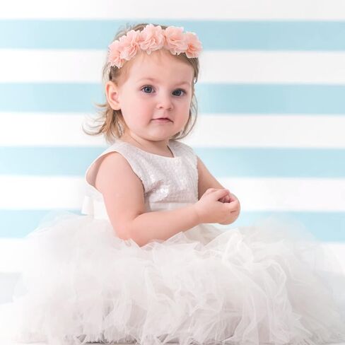Yolev 2Pcs Baby infant headbands Chiffon Flower Headbands，Flower Crown Baby Headbands Hair Accessories for Newborn Infant Toddlers Kids Newborn Floral Birthday Headbands in Saudi Arabia