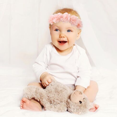 Yolev 2Pcs Baby infant headbands Chiffon Flower Headbands，Flower Crown Baby Headbands Hair Accessories for Newborn Infant Toddlers Kids Newborn Floral Birthday Headbands in Saudi Arabia