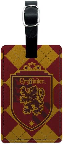 Harry Potter Gryffindor Plaid Sigil Rectangle Leather Luggage Card ID Tag in Saudi Arabia