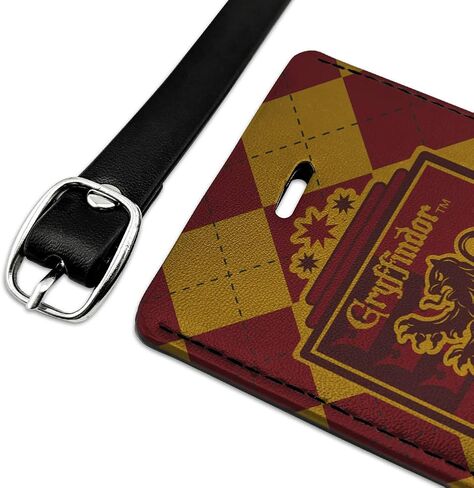 Harry Potter Gryffindor Plaid Sigil Rectangle Leather Luggage Card ID Tag in Saudi Arabia
