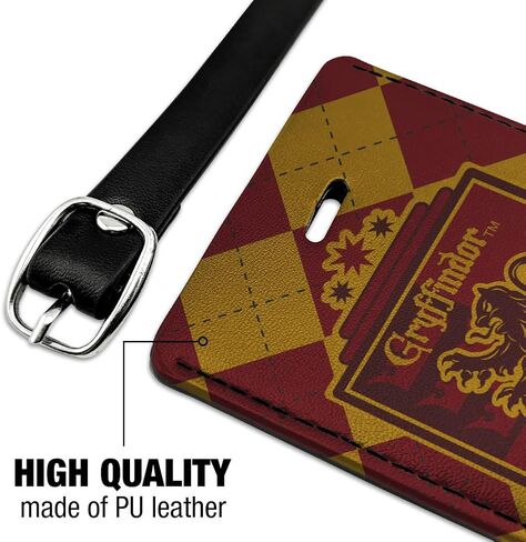 Harry Potter Gryffindor Plaid Sigil Rectangle Leather Luggage Card ID Tag in Saudi Arabia