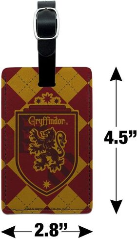 Harry Potter Gryffindor Plaid Sigil Rectangle Leather Luggage Card ID Tag in Saudi Arabia