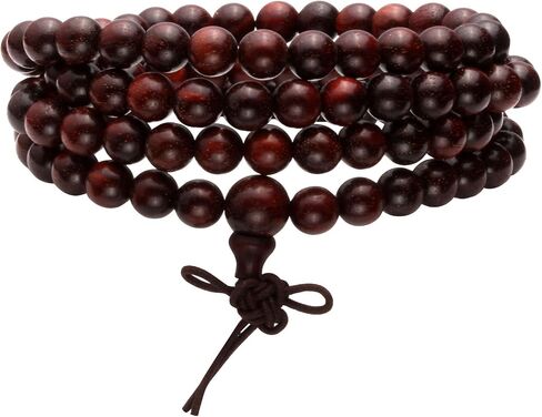 MILAKOO 6mm 108 Wood Beads Bracelet Mala Prayer Necklace for Buddha Meditation Tibetan in Saudi Arabia