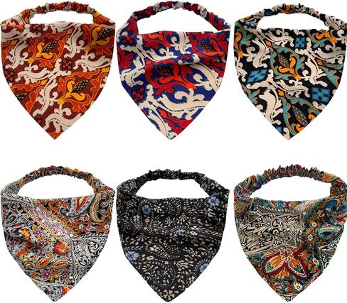 Elastic Hair Scarf Headbands Hair Bandanas Scarf Polka Dot Head Kerchief Headbands for Women Girls (5 Colors Flower) in Saudi Arabia