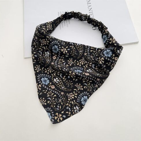 Elastic Hair Scarf Headbands Hair Bandanas Scarf Polka Dot Head Kerchief Headbands for Women Girls (5 Colors Flower) in Saudi Arabia