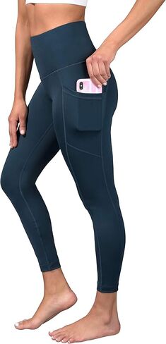 90 Degree By Reflex سروال كاحل عالي الخصر ومطاط مع جيب جانبي - Tucson Teal - Medium in Kuwait